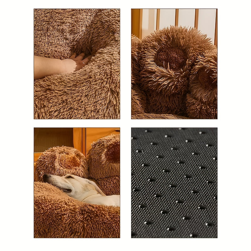 Oversized Extra-Large Pet Bed Measuring 27 Inches And 43 Inches, Featuring a Thickened Bear Claw Design. It Is Super Soft with a Plush Texture, Has an Anti-Slip Bottom, And Is Machine Washable. Suitable for Both Cats And Dogs