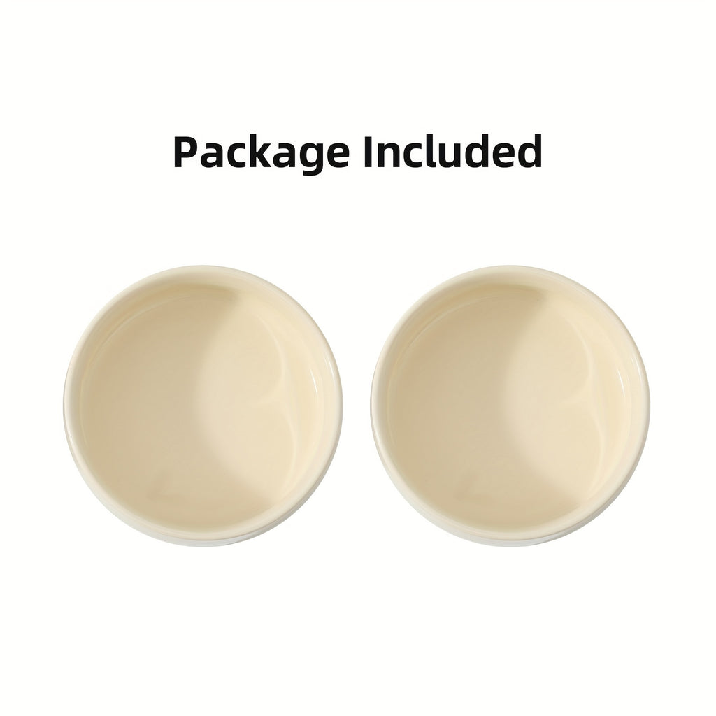 Double Ceramic Bowls Prevent Spillage And Slipping, Ceramic Pet Bowl Set, Easy to Clean, Puppy Bowl - Anti-Slip Set of 2 (26Oz), Durable Pet Tableware, High-Quality Ceramic Pet Bowl, Anti-Slip Base, Without Battery