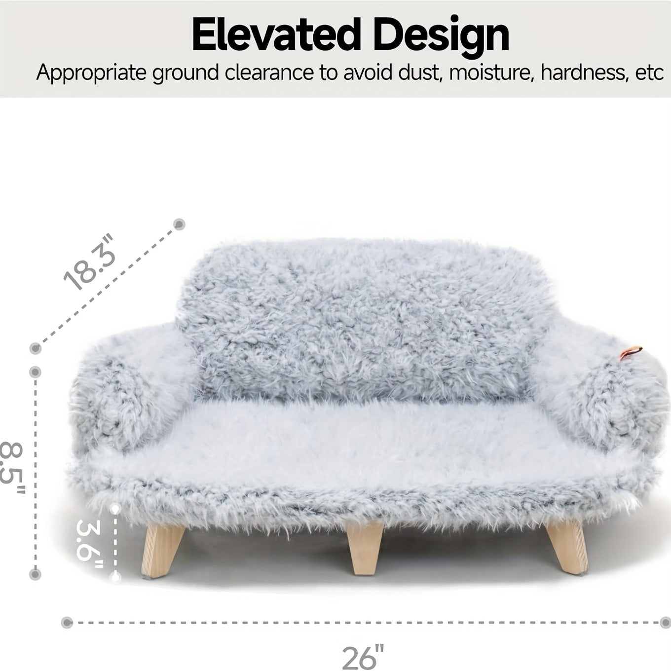 for cat Bed for cat Sofa With Removable Washable Cover, Wooden Pet Sofa Modern Pet Furniture, Elevated for cat Couch For Cats & Small Medium Dogs