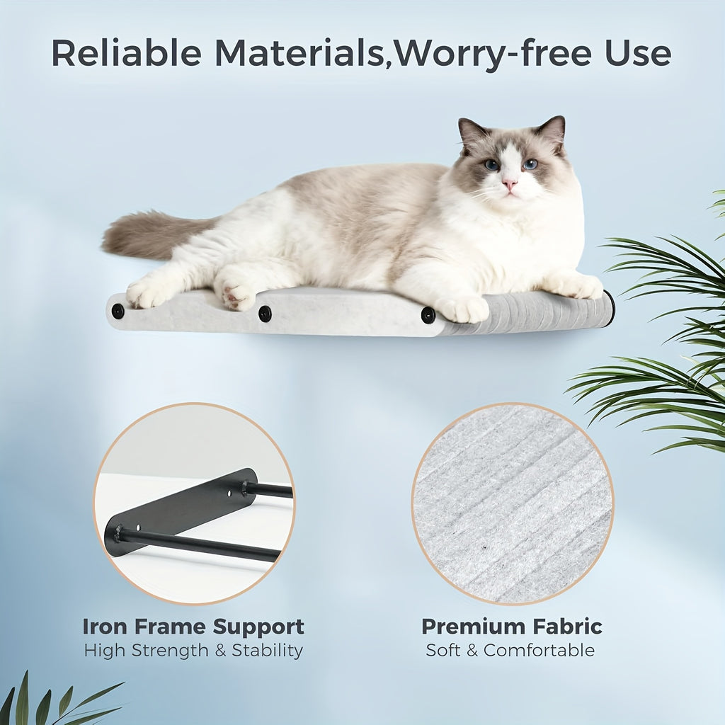 Modular Cat Wall Shelves & Perches - DIY Assemble Multi-Level Cat Tree with Safe Climbing Gym, Space-Saving Wall-Mounted Furniture for Indoor Cats, Scratch Post & Activity Center for Kittens (Easy Install on Concrete\u002FBrick\u002FDrywall)