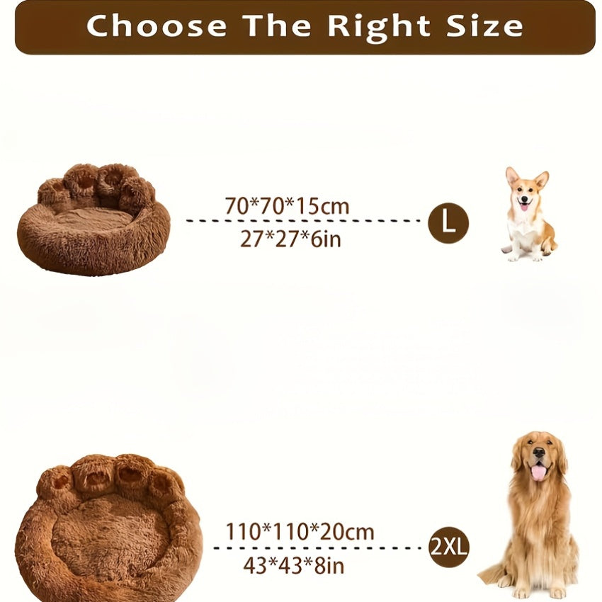 Oversized Extra-Large Pet Bed Measuring 27 Inches And 43 Inches, Featuring a Thickened Bear Claw Design. It Is Super Soft with a Plush Texture, Has an Anti-Slip Bottom, And Is Machine Washable. Suitable for Both Cats And Dogs
