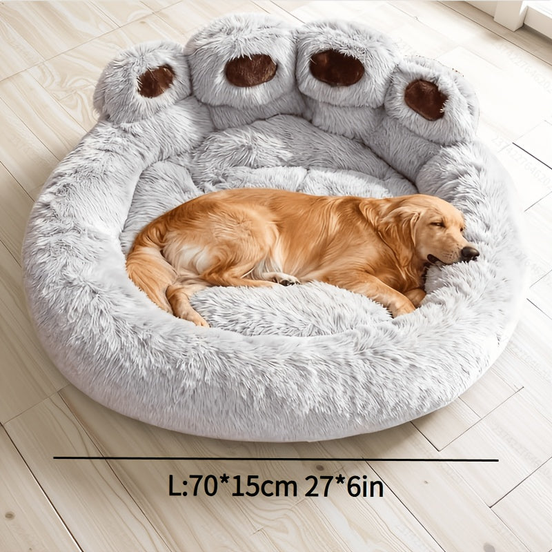 Oversized Extra-Large Pet Bed Measuring 27 Inches And 43 Inches, Featuring a Thickened Bear Claw Design. It Is Super Soft with a Plush Texture, Has an Anti-Slip Bottom, And Is Machine Washable. Suitable for Both Cats And Dogs