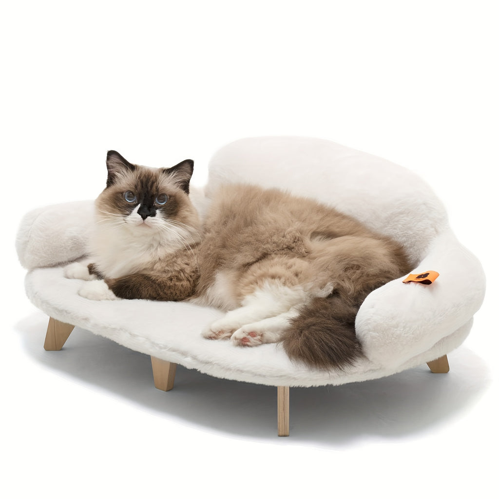for cat Bed for cat Sofa With Removable Washable Cover, Wooden Pet Sofa Modern Pet Furniture, Elevated for cat Couch For Cats & Small Medium Dogs