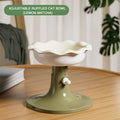 Adjustable Ceramic Cat Bowl, With Anti-slip And Adjustable Features, Comes With A Stable Base, Adjustable In Multiple Angles And Heights, Beneficial For Protecting The Spine Of Animals, Floral And Ice Cream Themes, No Assembly Required, Easy To Clean
