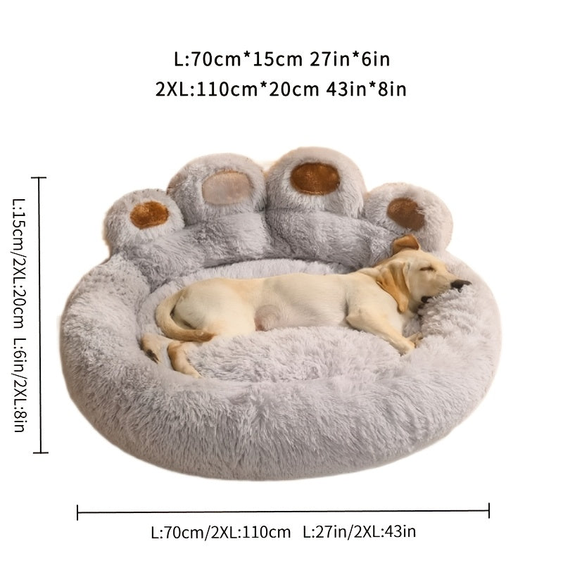 Oversized Extra-Large Pet Bed Measuring 27 Inches And 43 Inches, Featuring a Thickened Bear Claw Design. It Is Super Soft with a Plush Texture, Has an Anti-Slip Bottom, And Is Machine Washable. Suitable for Both Cats And Dogs