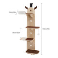 OUKANING 4-Tier Door-Mounted Cat Tree - Space-Saving Cat Shelf with Sisal Scratching Post, Multi-Level Climbing, DIY Assembly for Small Apartments, Modern Iron & Wood Cat Furniture for Kittens & Cats ( Install)